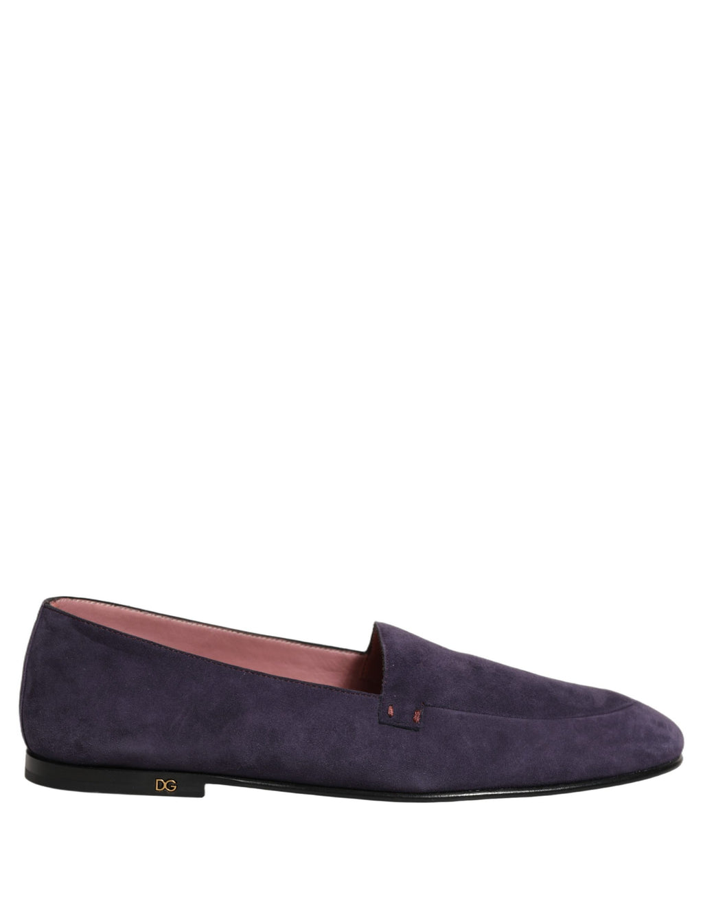 Chaussures mocassins plats pour hommes Dolce & Gabbana Violet Velvet Slip On, élégantes et confortables en velours violet.