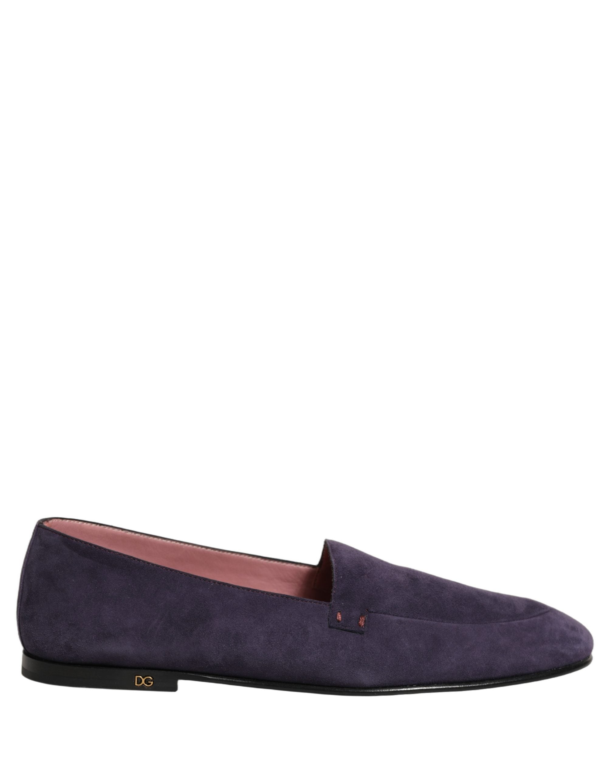 Chaussures mocassins Dolce & Gabbana Violet Velvet pour hommes, style slip-on avec finition en velours violet.
