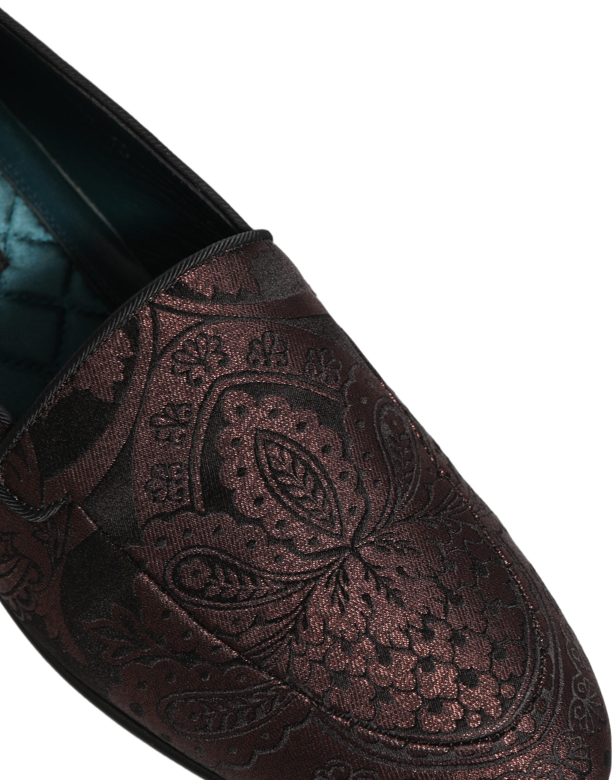 Chaussures mocassins en cuir jacquard bordeaux Dolce & Gabbana, slip-on élégants pour homme.