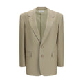 Blazer beige en laine Saint Laurent Aries Oves, style élégant avec coupe classique et détails sophistiqués.