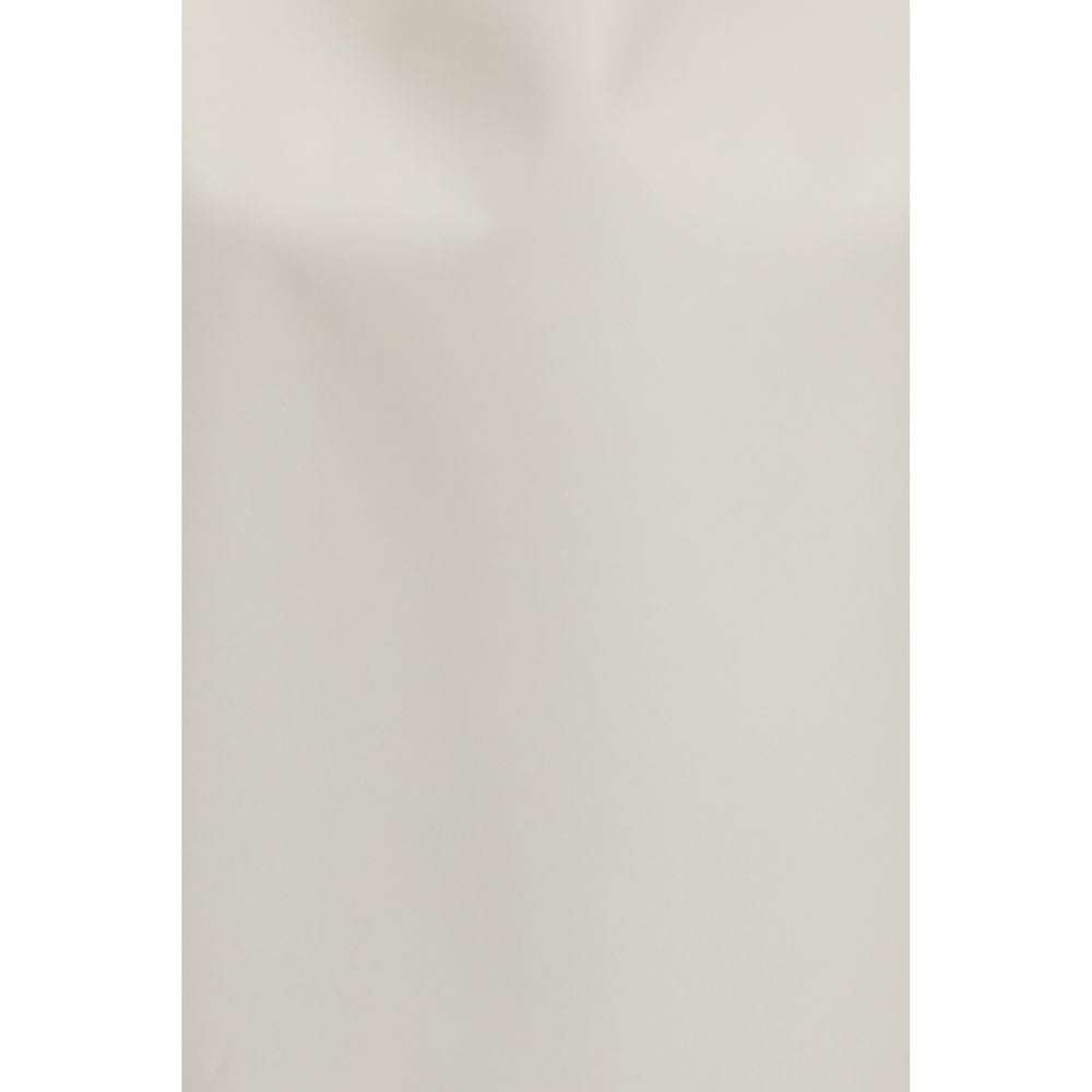 Robe décontractée beige en laine Balenciaga Oves Aries, coupe simple et élégante, portée sur un mannequin.