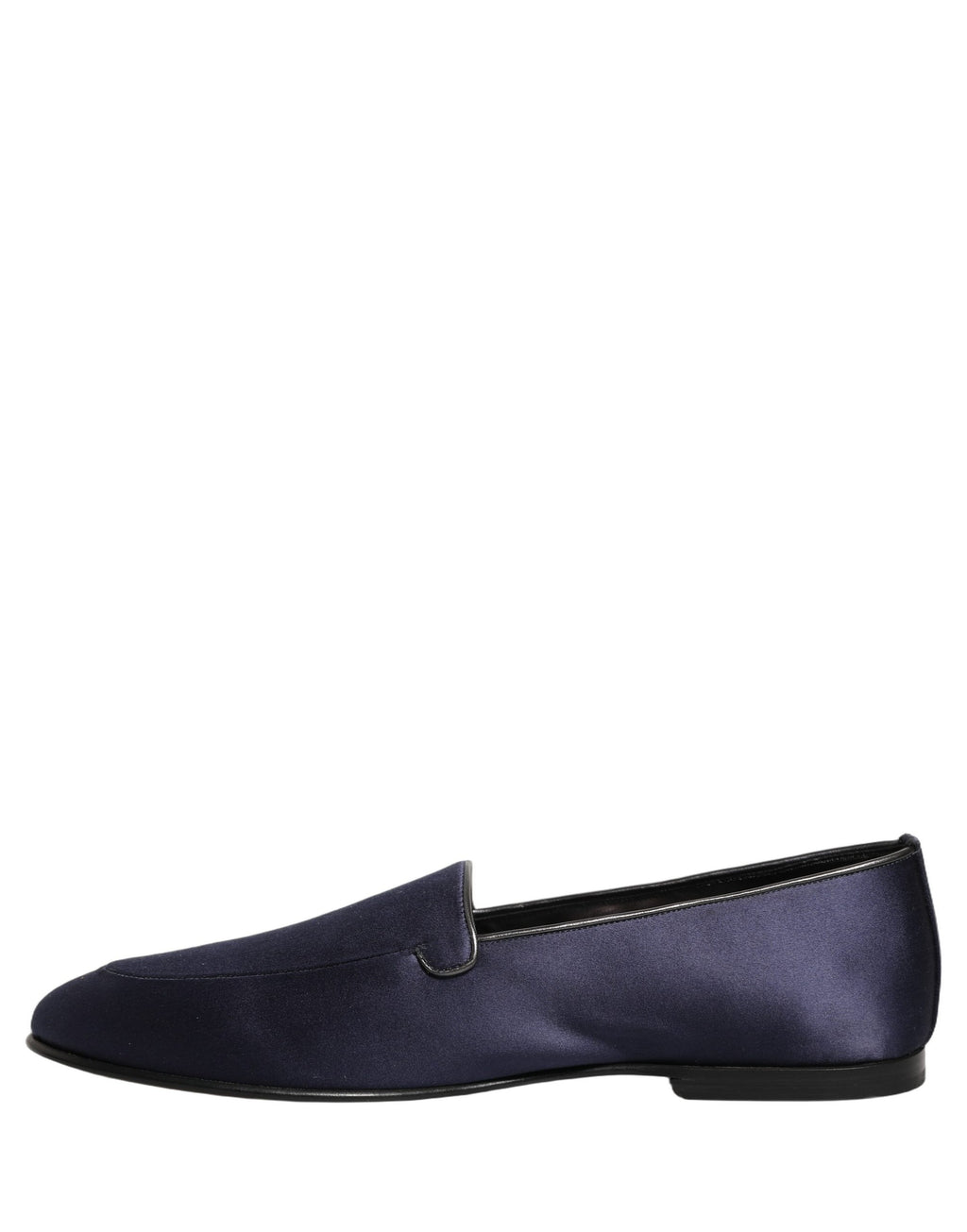 Chaussures à loafers en satin bleu marine Dolce & Gabbana avec logo DG, élégantes et sophistiquées.