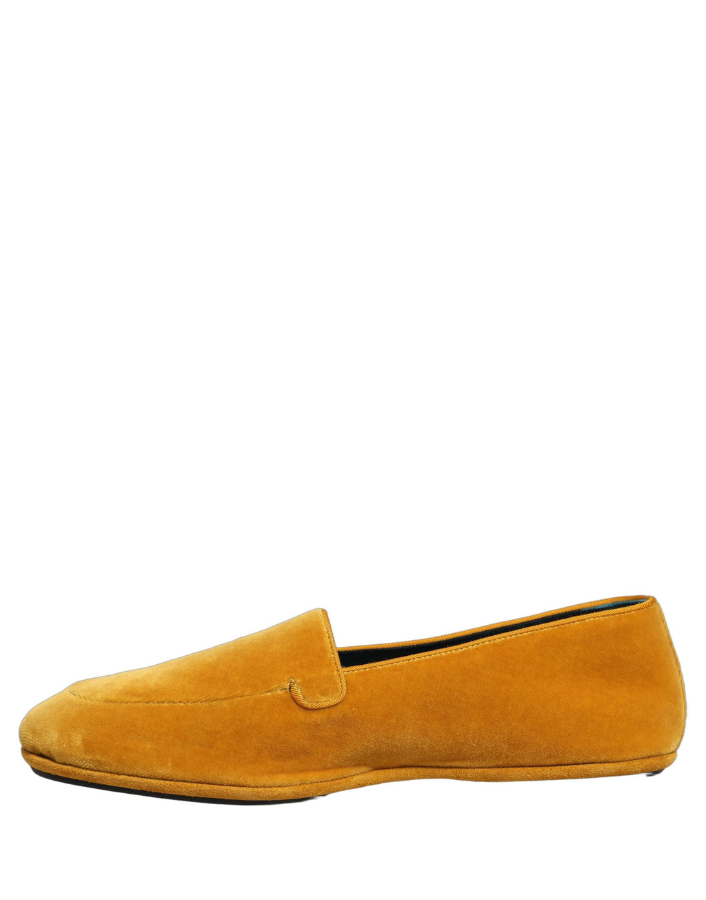 Chaussures mocassins pour homme Dolce & Gabbana en velours jaune, style slip-on élégant et confortable.