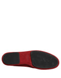 Chaussures mocassins en daim rouge Dolce & Gabbana, chaussures à enfiler pour robe, style élégant et sophistiqué
