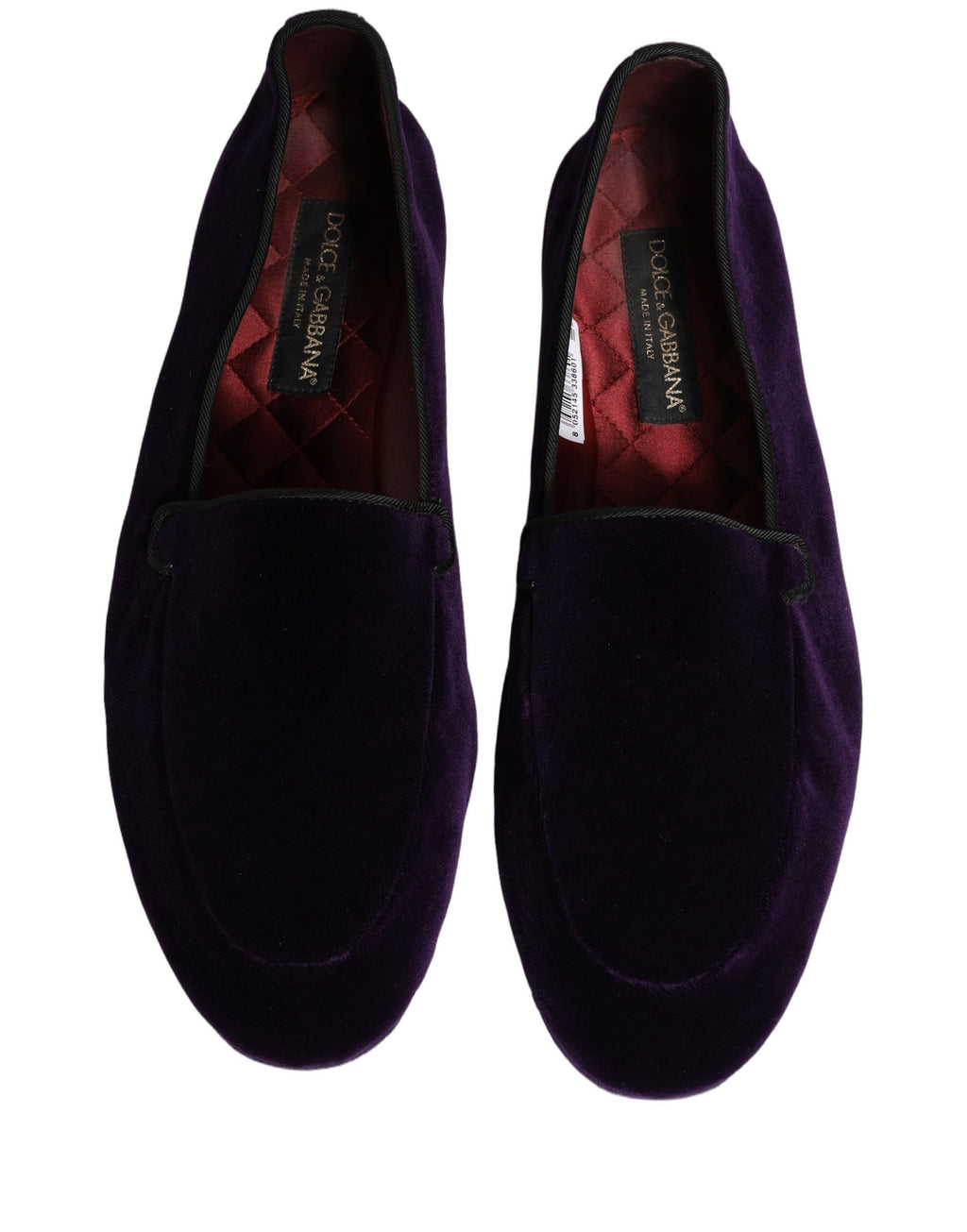Chaussures mocassins masculins Dolce & Gabbana Violet Velvet Slip On, style élégant en velours violet.