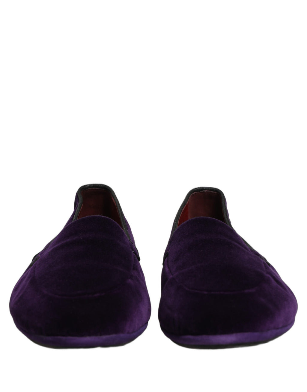 Chaussures mocassins pour hommes Dolce & Gabbana Violet Velvet Slip-On, élégantes et confortables, en velours violet.