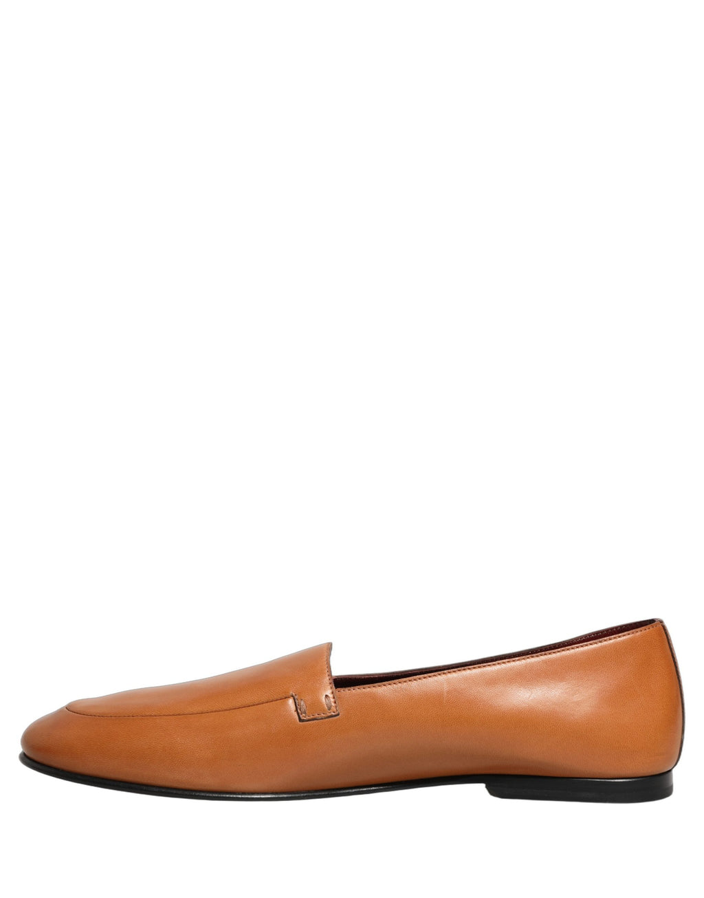 Chaussures mocassins pour homme Dolce & Gabbana en cuir marron avec logo, slip-on élégants et confortables.