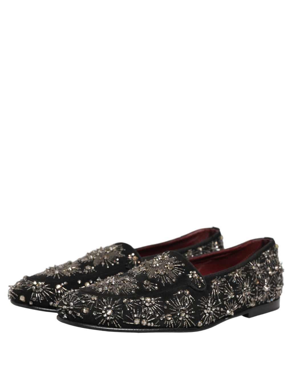 Chaussures mocassins Dolce & Gabbana noires ornées de cristaux, élégantes et sophistiquées, pour un style chic et moderne