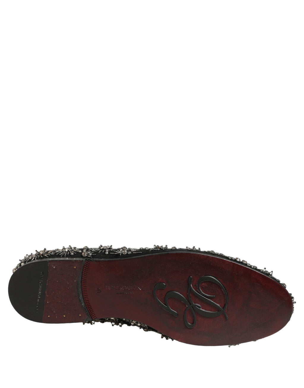 Chaussures loafers Dolce & Gabbana noires ornées de cristaux, élégantes et sophistiquées, pour un style chic et tendance.