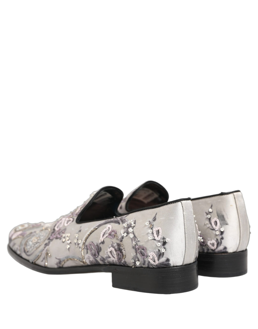 Chaussures Dolce & Gabbana à enfiler blanches avec sequins pour occasion formelle, élégantes mocassins plates.