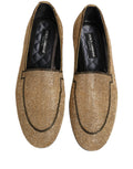 Chaussures mocassins pour hommes Dolce & Gabbana ornées de cristaux brillants et embellissements en or, vue de face.