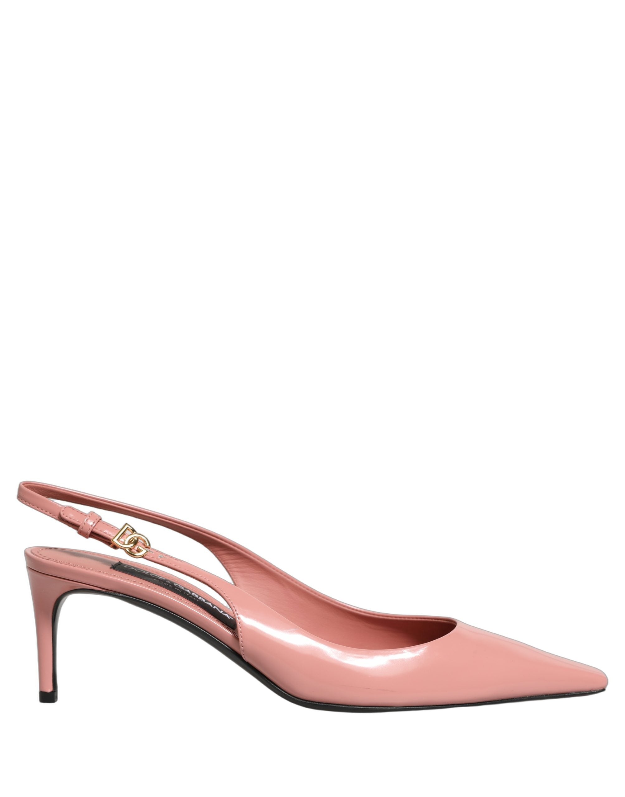 Chaussures à talons moyens Dolce & Gabbana en cuir rose, sandales slingbacks élégantes et sophistiquées.