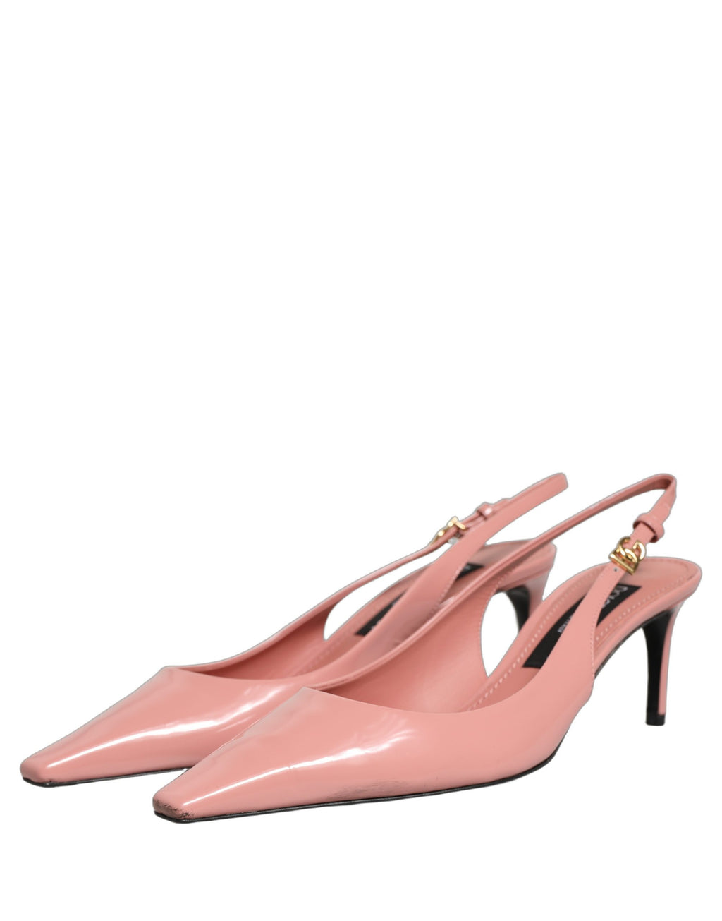 Chaussures à talons mi-hauts en cuir rose Dolce & Gabbana, escarpins à talons avec bride arrière, élégantes et sophistiquées