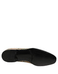 Chaussures loafers Dolce & Gabbana en beige avec broderie de sequins, élégantes et sophistiquées.
