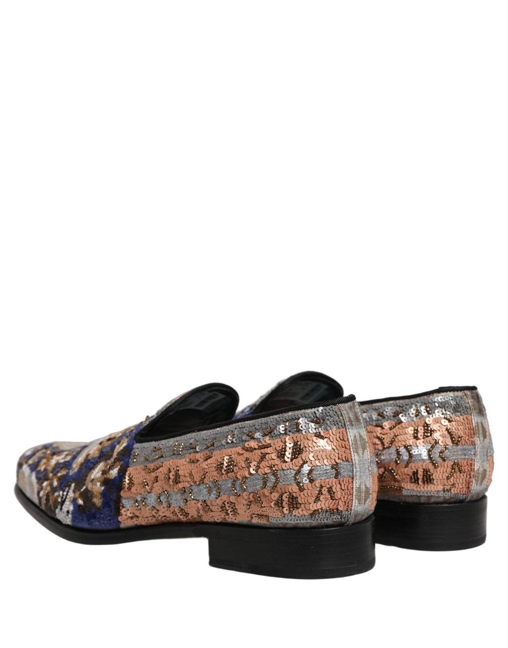 Mocassins multicolores Dolce & Gabbana en sequins et broderies, chaussures élégantes pour femmes.