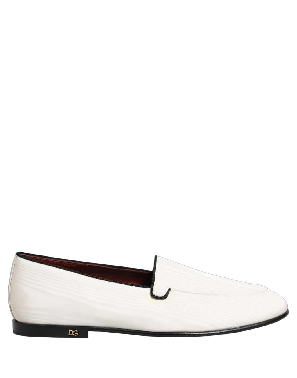 Chaussures mocassins Dolce & Gabbana en velours blanc pour homme, slip-on, élégantes et confortables.