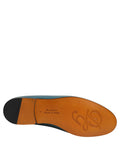 Chaussures mocassins en cuir bleu Dolce & Gabbana pour homme avec logo, style slip-on et finition élégante.