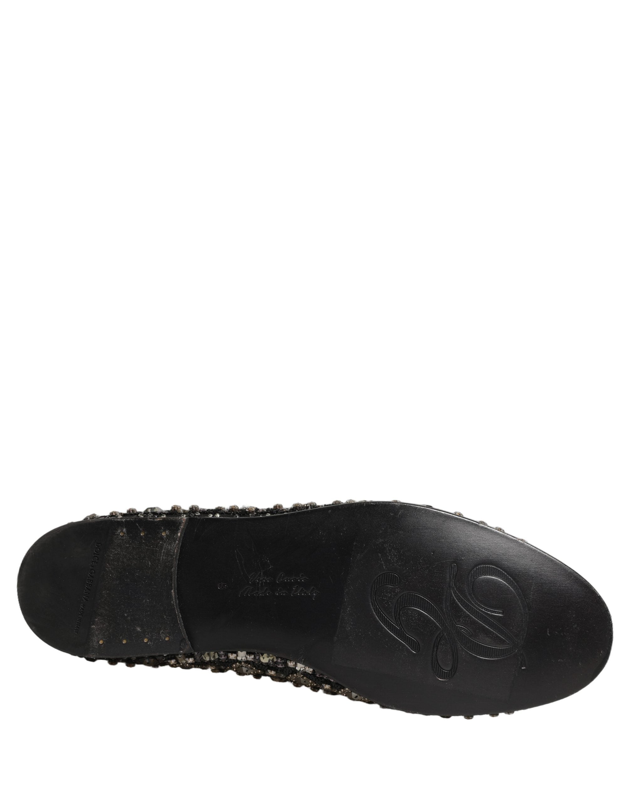 Mocassins en cuir argenté Dolce & Gabbana avec logo, slip-on, chaussures élégantes pour homme