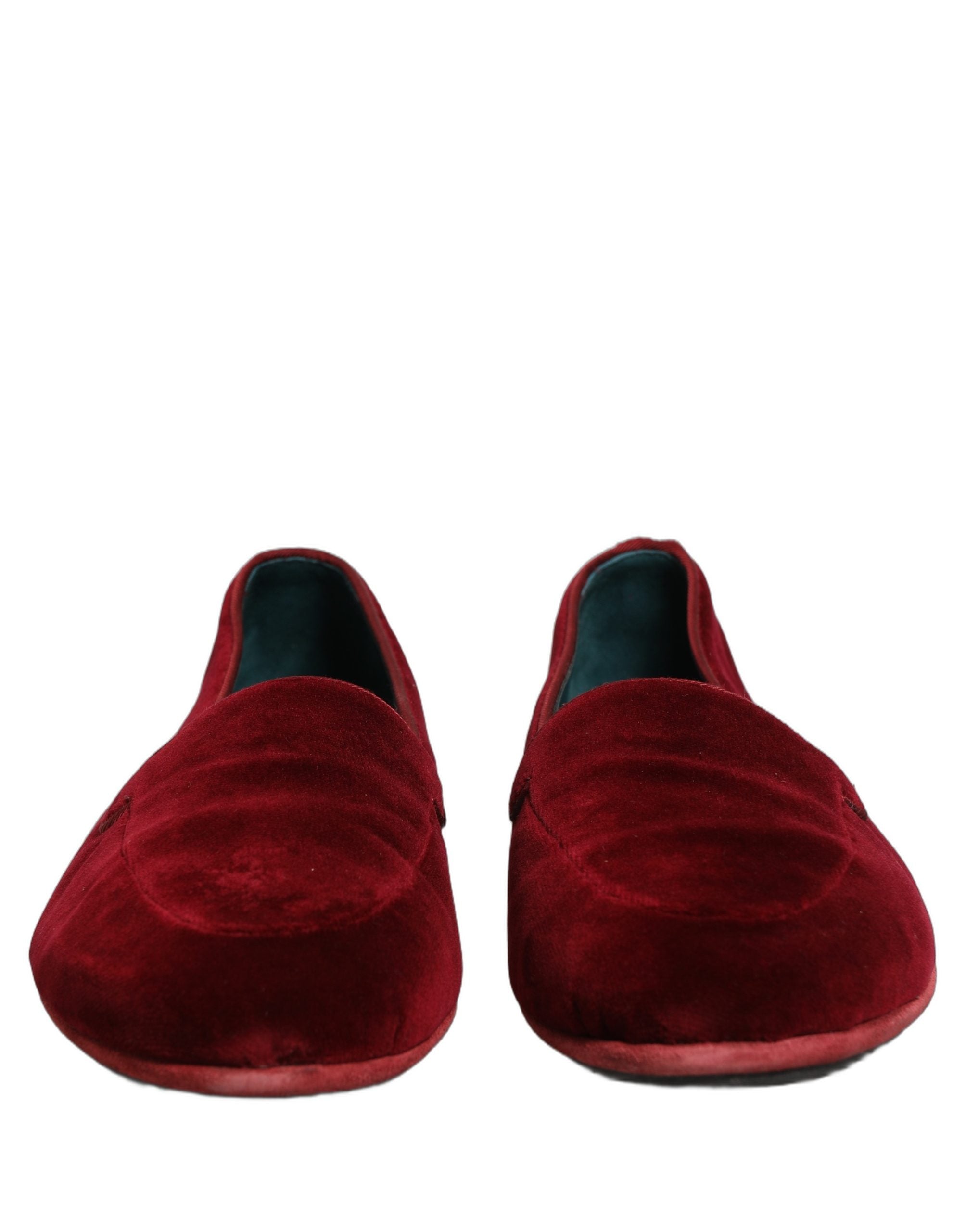 Chaussures mocassins en velours bordeaux Dolce & Gabbana pour hommes, élégants et confortables, sans lacets, vue de côté
