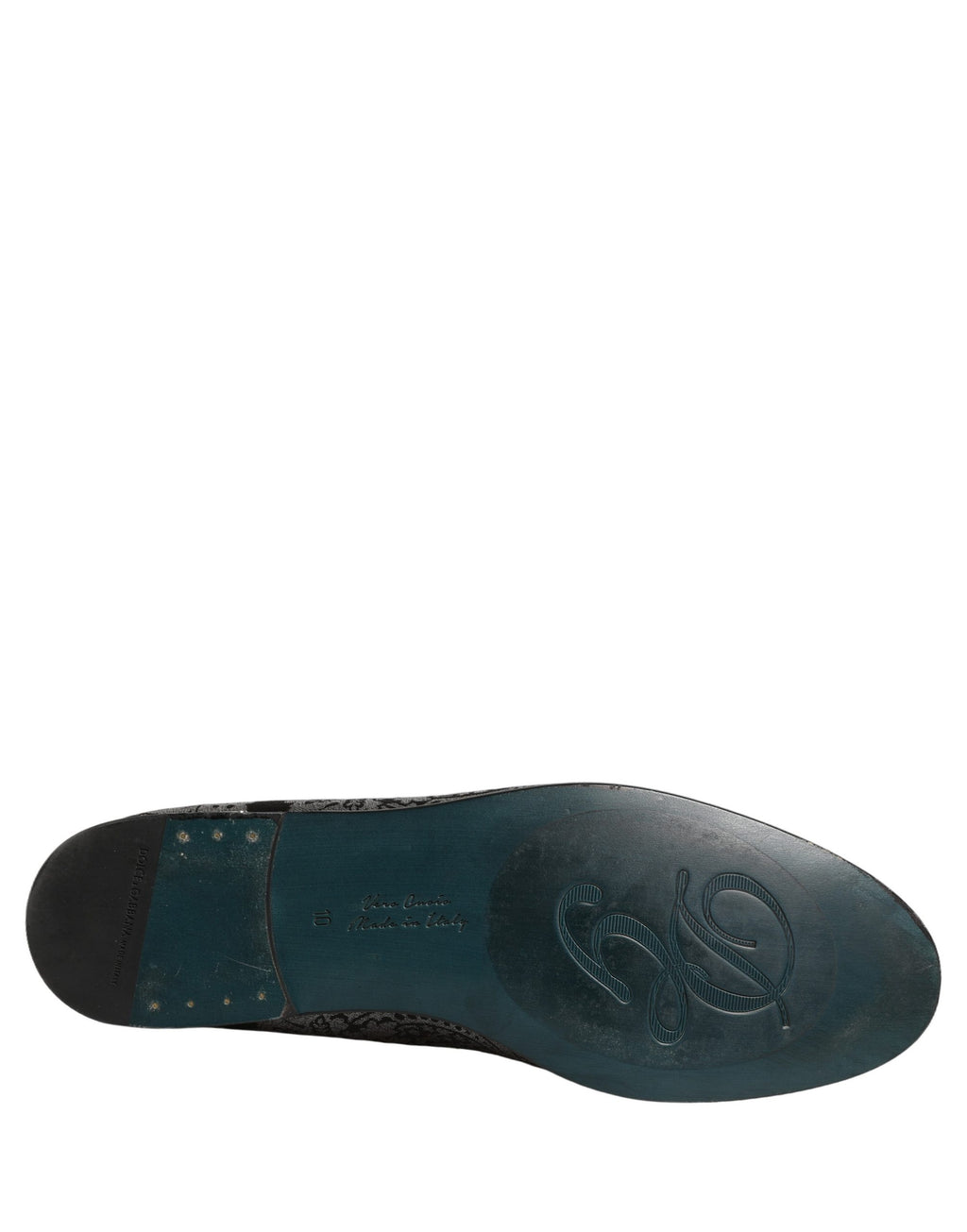 Chaussures mocassins en cuir jacquard argenté de Dolce & Gabbana, glissières élégantes pour homme.