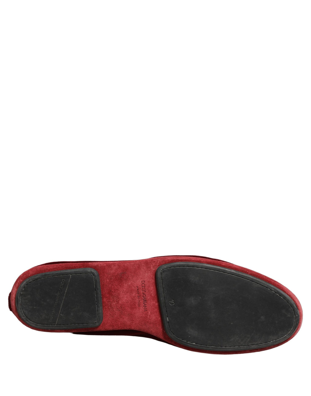 Chaussures loafers en velours bordeaux Dolce & Gabbana avec broderie de couronne, élégantes et sophistiquées.