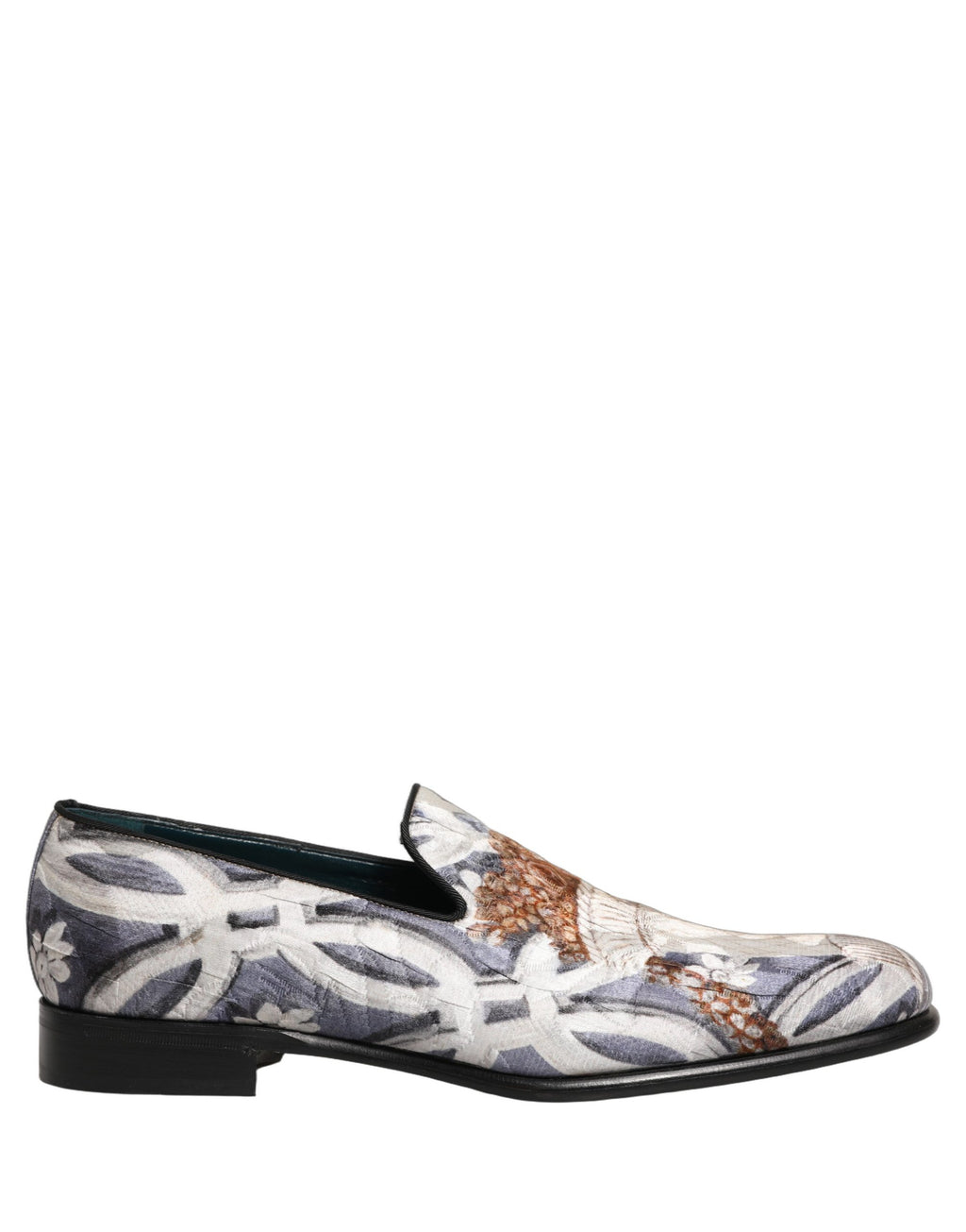 Mocassins Dolce & Gabbana en tapisseries multicolores avec broderies florales, détails élégants, chaussures en cuir pour femme