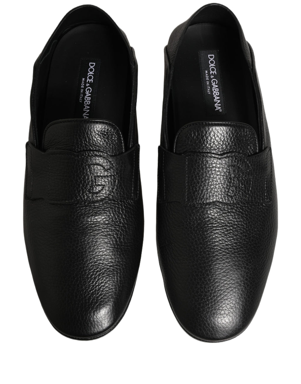 Chaussures mocassins en cuir de cerf noir Dolce & Gabbana, chaussures de conduite élégantes et sophistiquées.