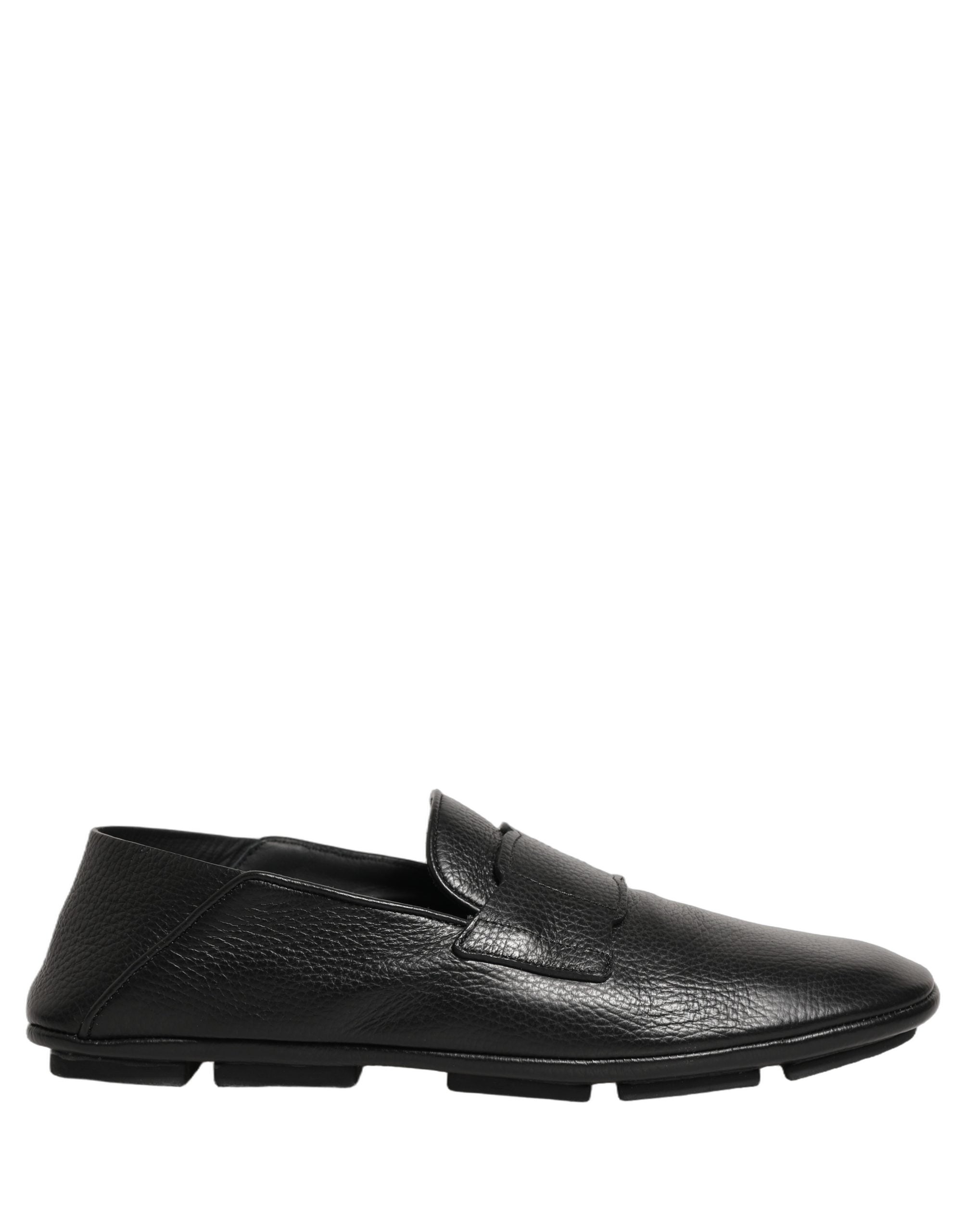 Chaussures Driver Loafers en cuir de daim noir de Dolce & Gabbana, chaussures élégantes pour homme.