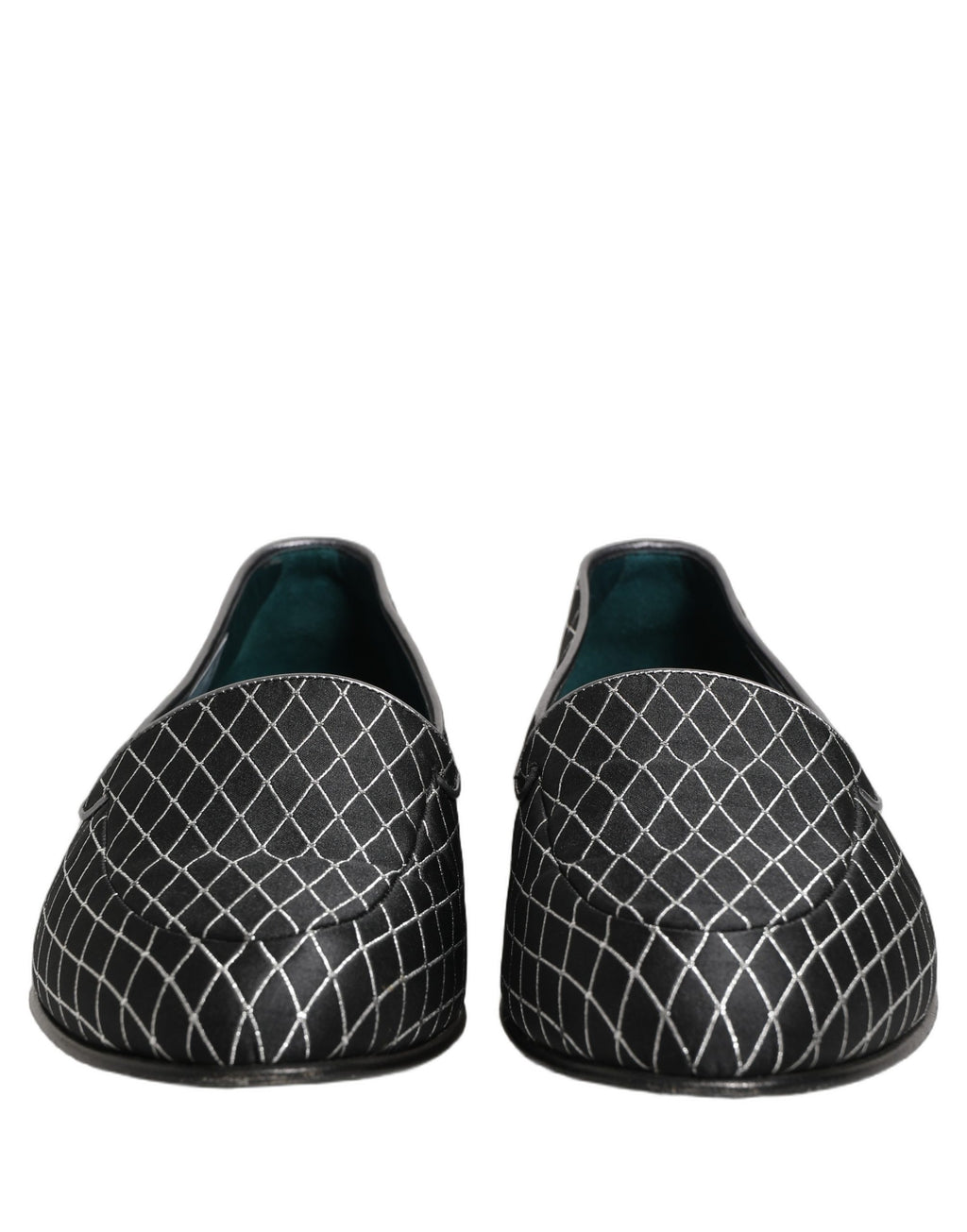 Chaussures loafers en velours noir Dolce & Gabbana avec couture en diamants, élégantes et sophistiquées.