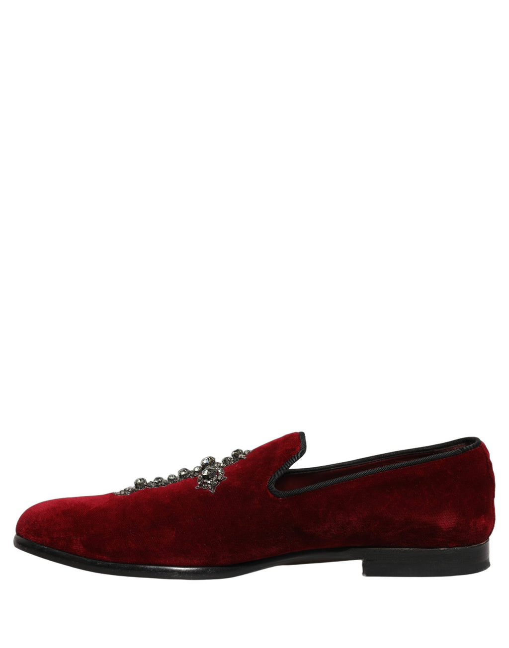 Chaussures mocassins Dolce & Gabbana en daim bordeaux, style slip-on, avec design élégant pour hommes.