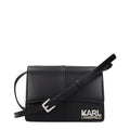 Sac baguette Karl Lagerfeld noir en polyéthylène avec bandoulière, mode élégante et moderne.