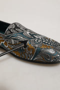 Chaussures mocassins pour homme Dolce & Gabbana en brocart multicolore à motif cachemire.