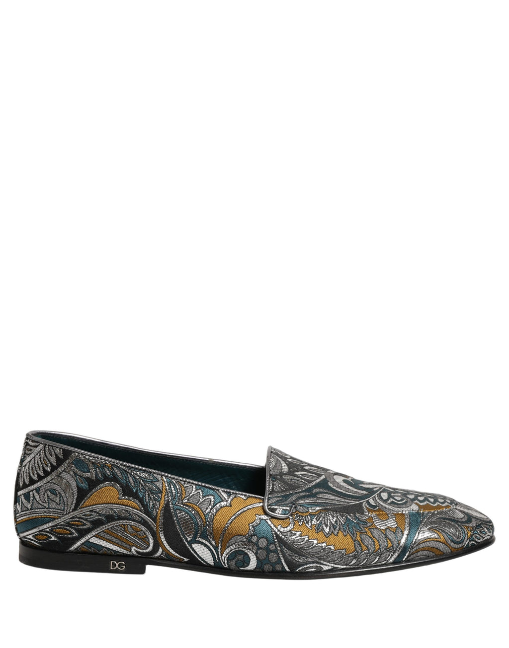 Chaussures mocassins pour homme Dolce & Gabbana en brocart multicolore à motif cachemire paisley.