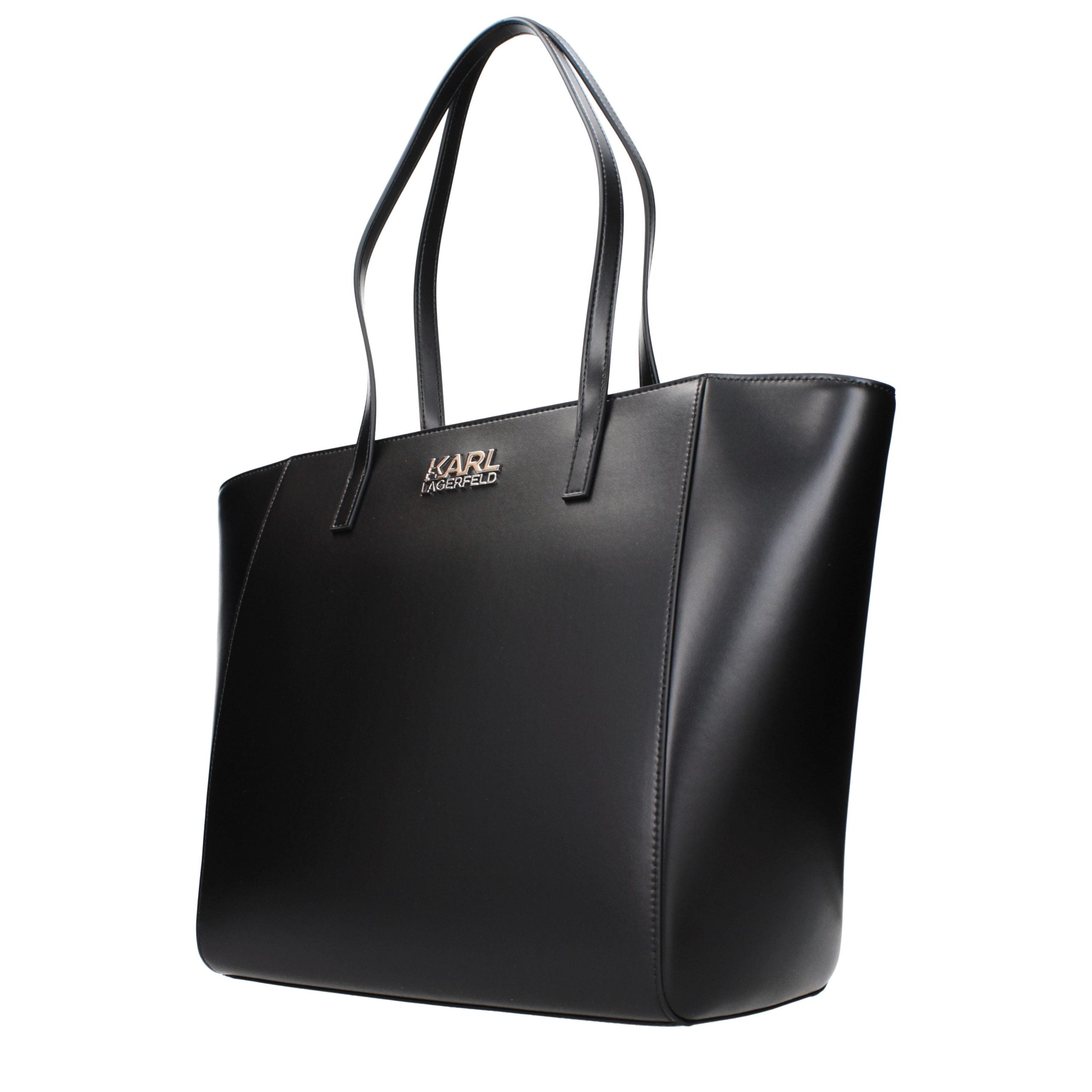 Sac à bandoulière en polyéthylène noir de Karl Lagerfeld, design élégant avec logo visible, pour un style moderne et tendance.