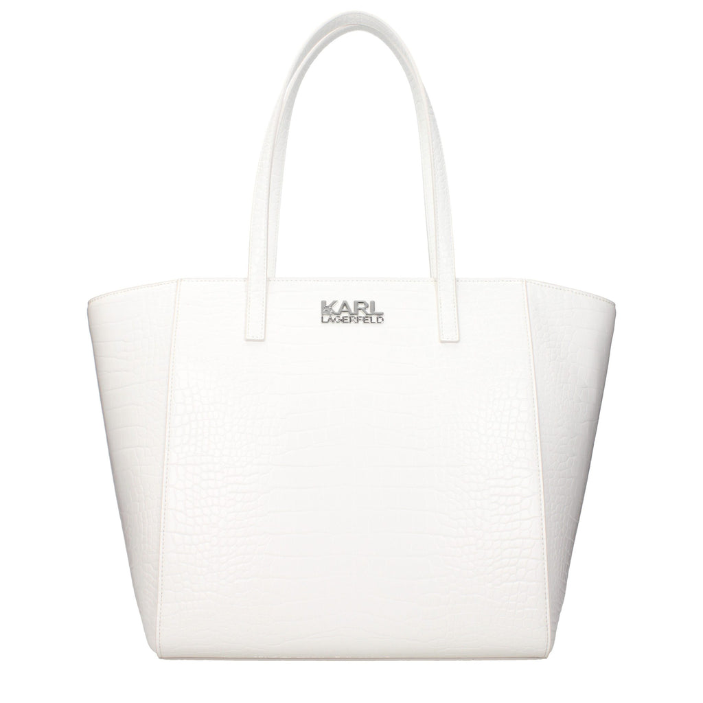 Sac à bandoulière en polyethylene blanc de Karl Lagerfeld, style moderne et élégant pour accessoires de mode.