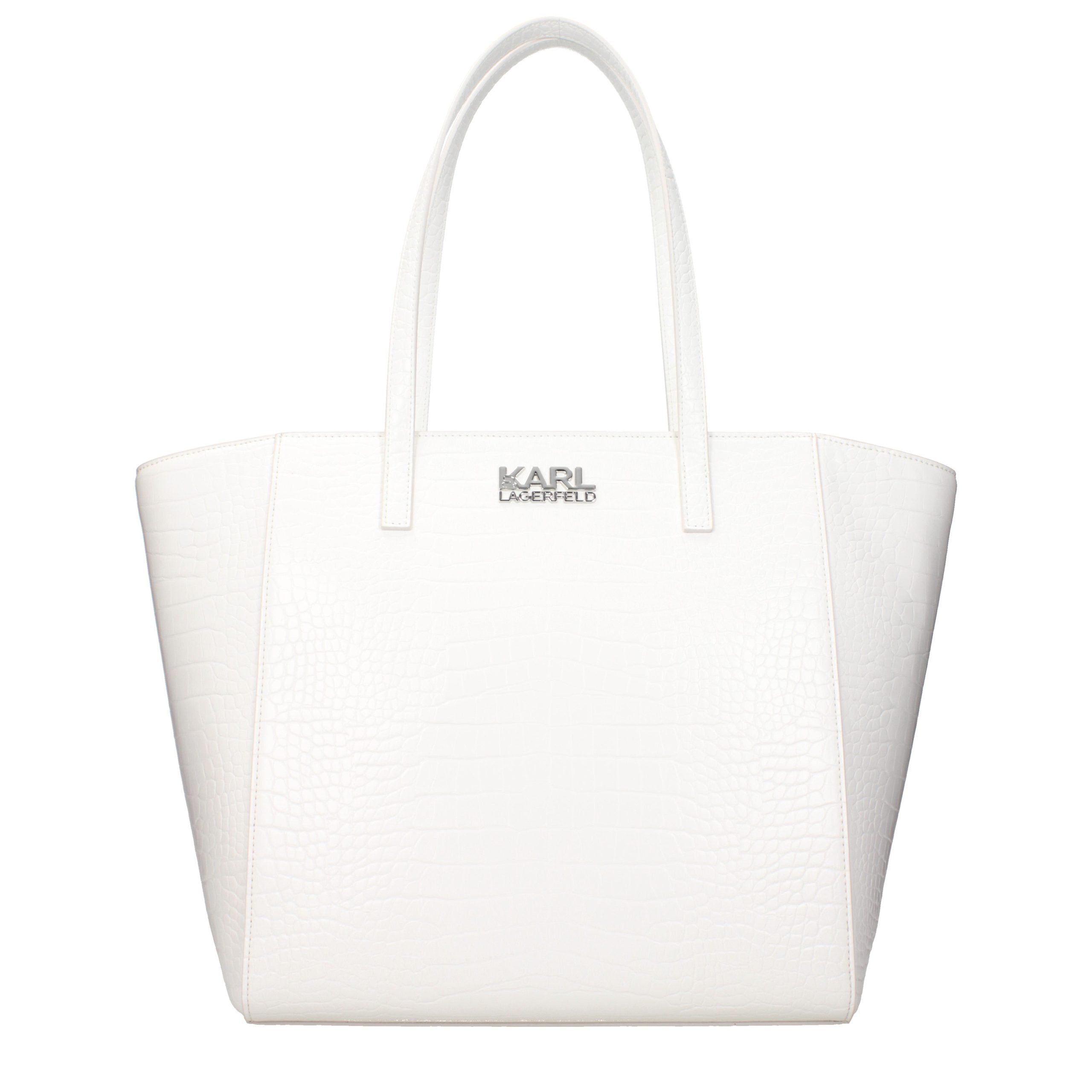 Sac à bandoulière en polyethylene blanc de Karl Lagerfeld, style moderne et élégant pour accessoires de mode.