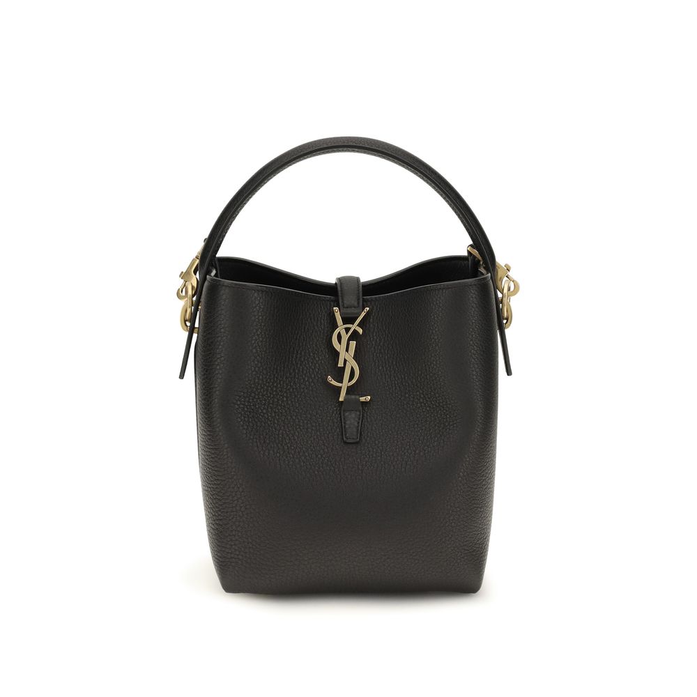 Saint Laurent Schwarze Kalbsleder-Umhängetasche Bos Taurus