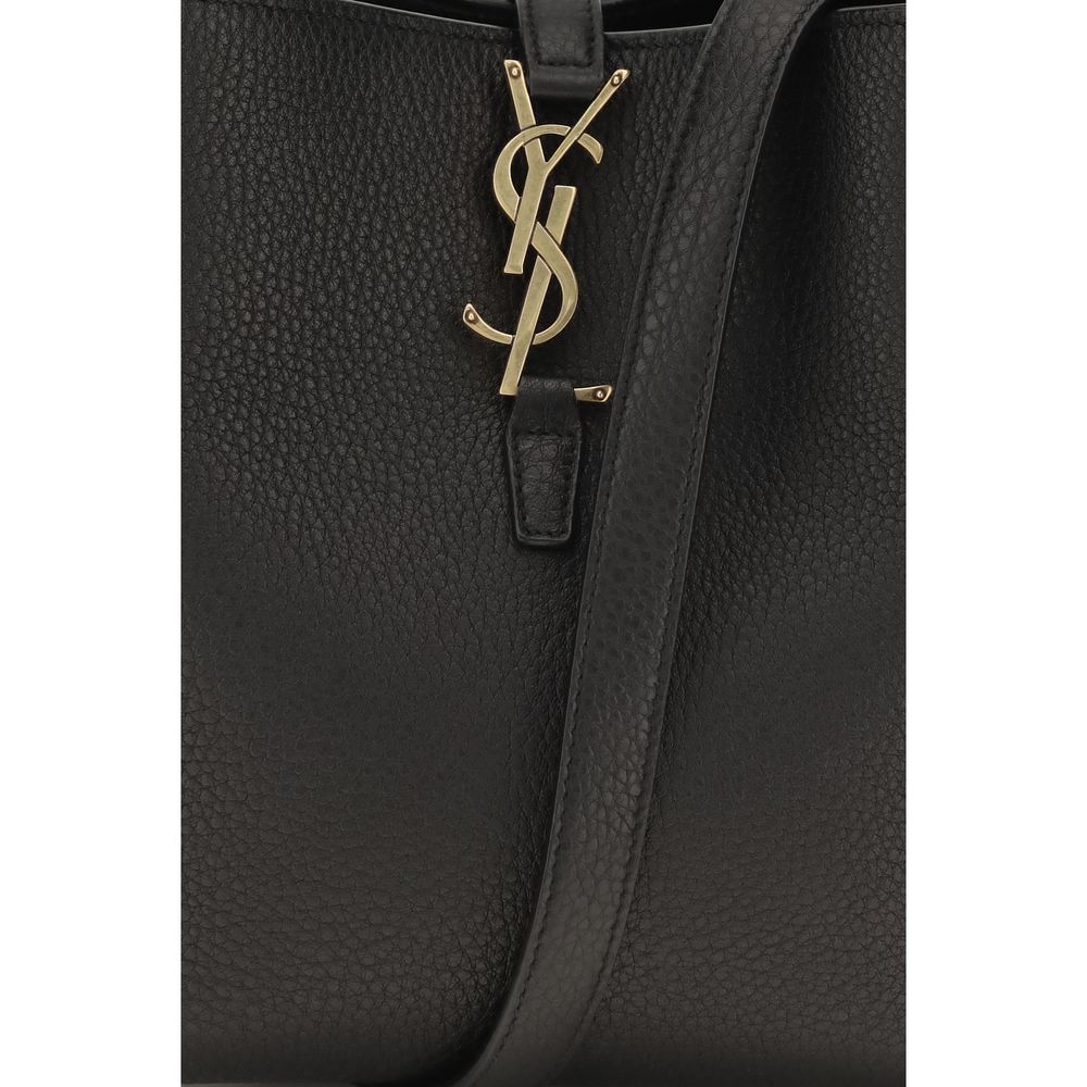 Saint Laurent Schwarze Kalbsleder-Umhängetasche Bos Taurus