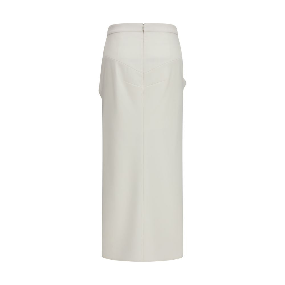 Jupe longue en laine blanche Givenchy Oves Aries, coupe élégante et détails sophistiqués visibles sur l'image.