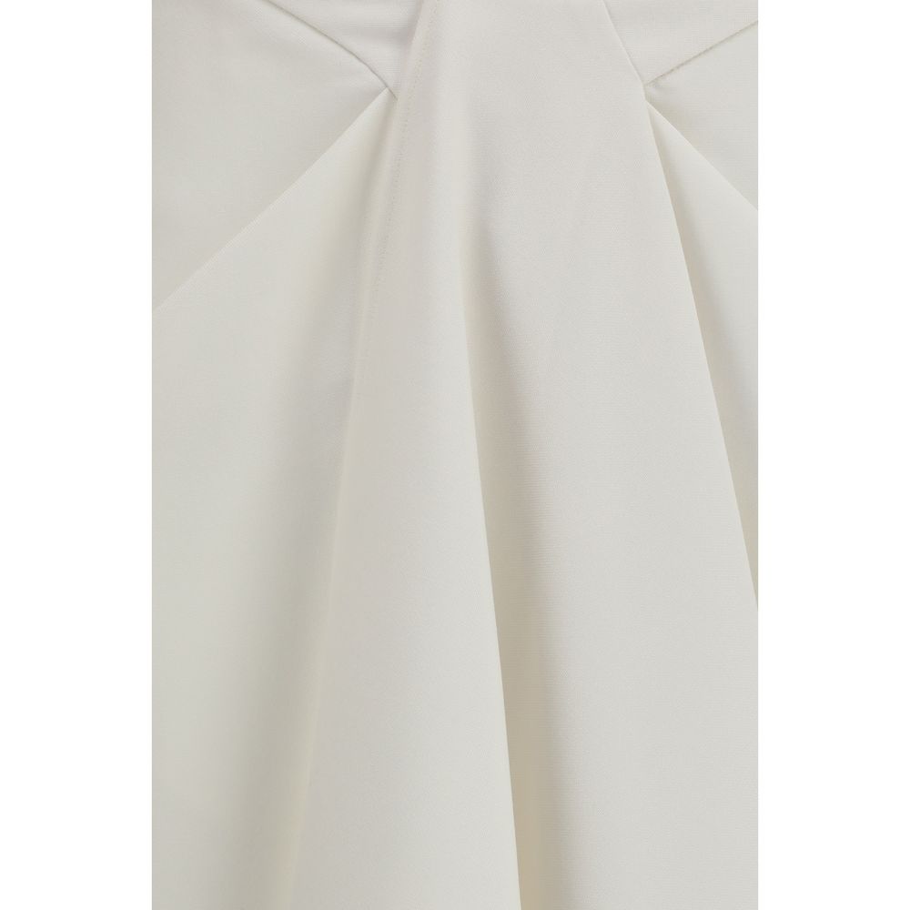 Jupe longue Givenchy en laine blanche Oves Aries, coupe élégante et détails sophistiqués, vue de face.