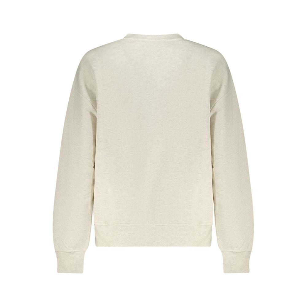 Sweatshirt grise en coton pour femmes de Calvin Klein, avec logo discret, portée décontractée et style moderne.