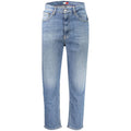Jeans pour femmes en coton bleu de la marque Tommy Hilfiger, coupe classique et style décontracté.