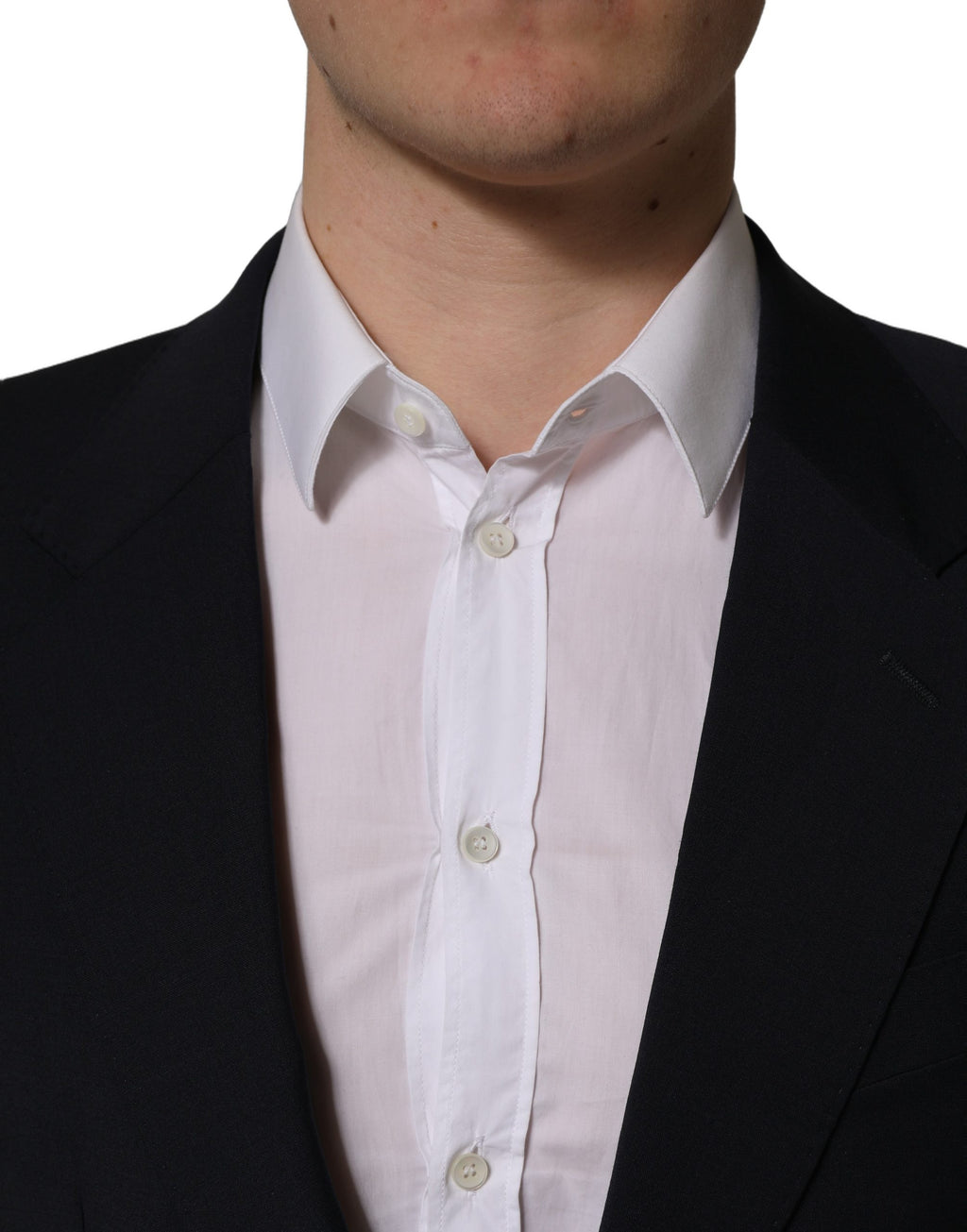 Veste blazer homme en laine noire Dolce & Gabbana, à simple boutonnage, élégante et cintrée, vue de face.