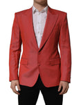 Veste blazer pour homme Dolce & Gabbana en laine rouge à un bouton, coupe classique et élégant.