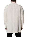 Veste blazer simple en lin blanc cassé Dolce & Gabbana, coupe classique à un bouton, tissu léger et élégant.