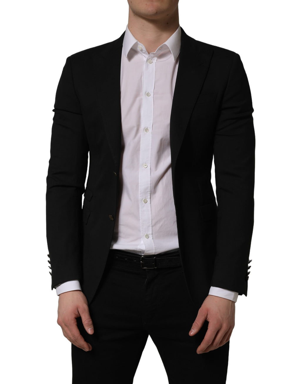 Dolce & Gabbana Schwarzer Blazer aus Polyester mit Einzelknopfverschluss