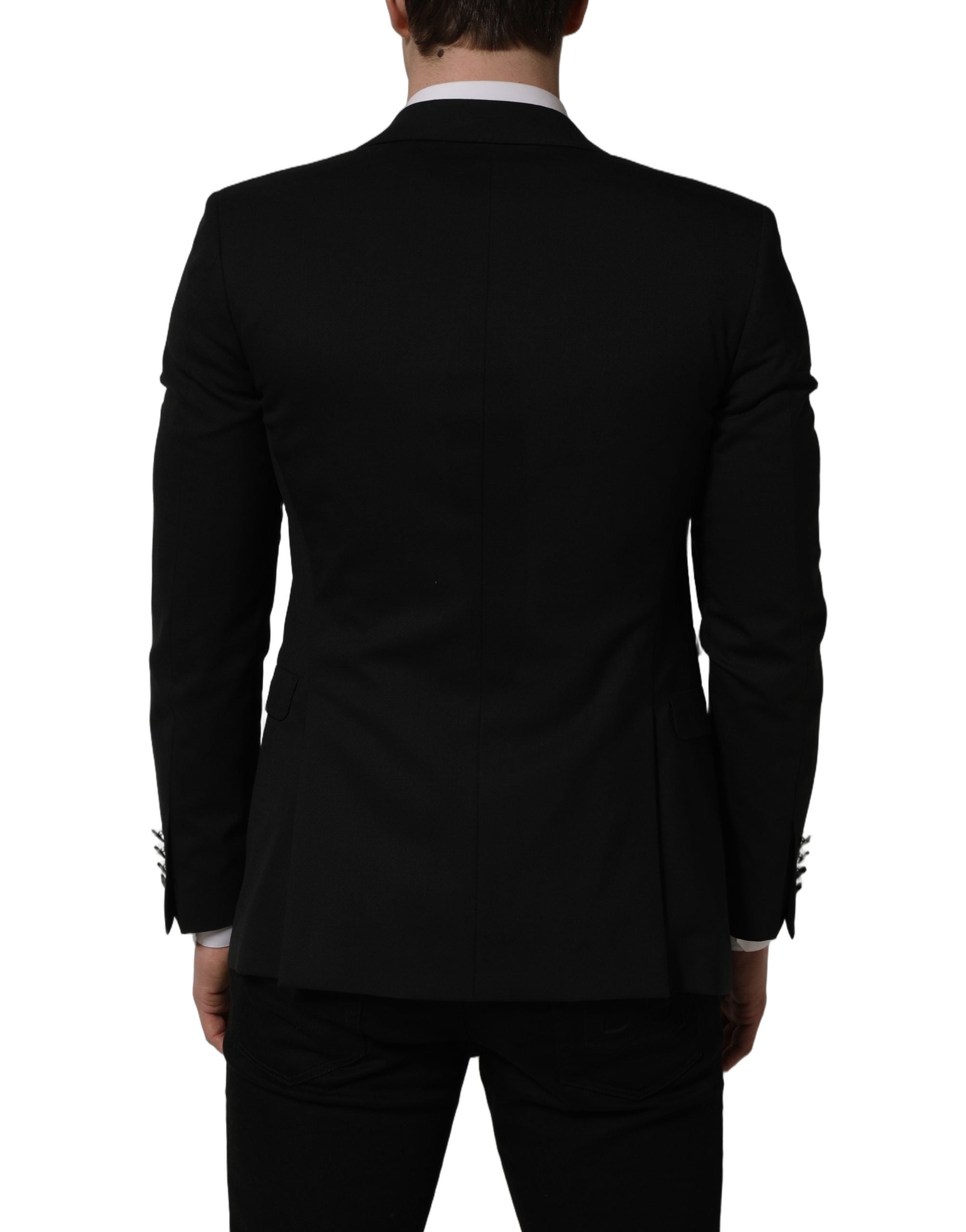 Dolce & Gabbana Schwarzer Blazer aus Polyester mit Einzelknopfverschluss