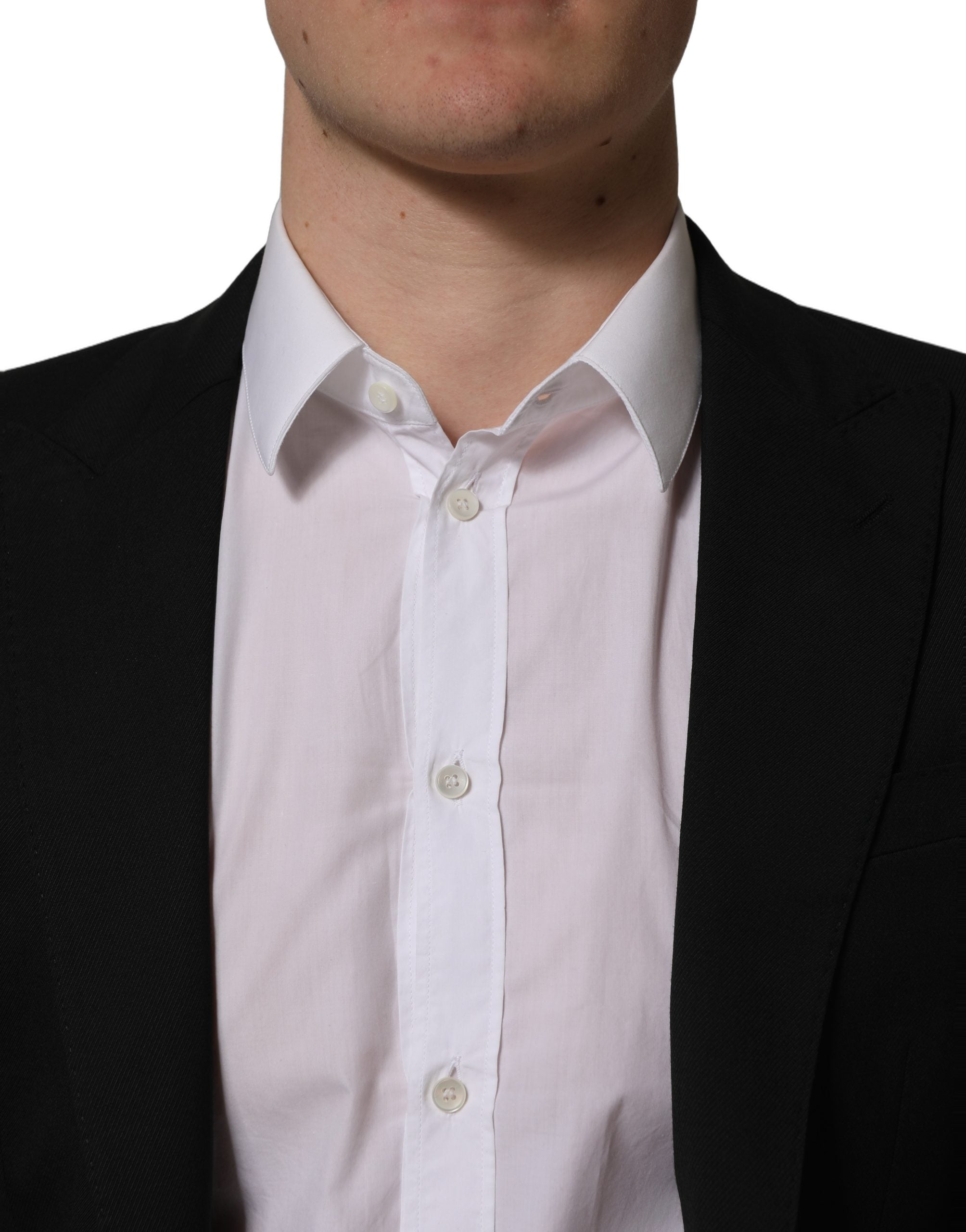 Dolce & Gabbana Schwarzer Blazer aus Polyester mit Einzelknopfverschluss