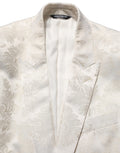 Veste pour homme Dolce & Gabbana blanche à fleurs, à simple boutonnage, style élégant et sophistiqué.