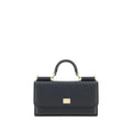 Sac à main Dolce & Gabbana Bos Taurus en cuir de veau noir, sac d'épaule élégant et sophistiqué.